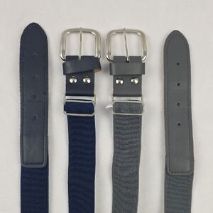 Youth Baseball Strech Belt Set Navy & Grey 32"